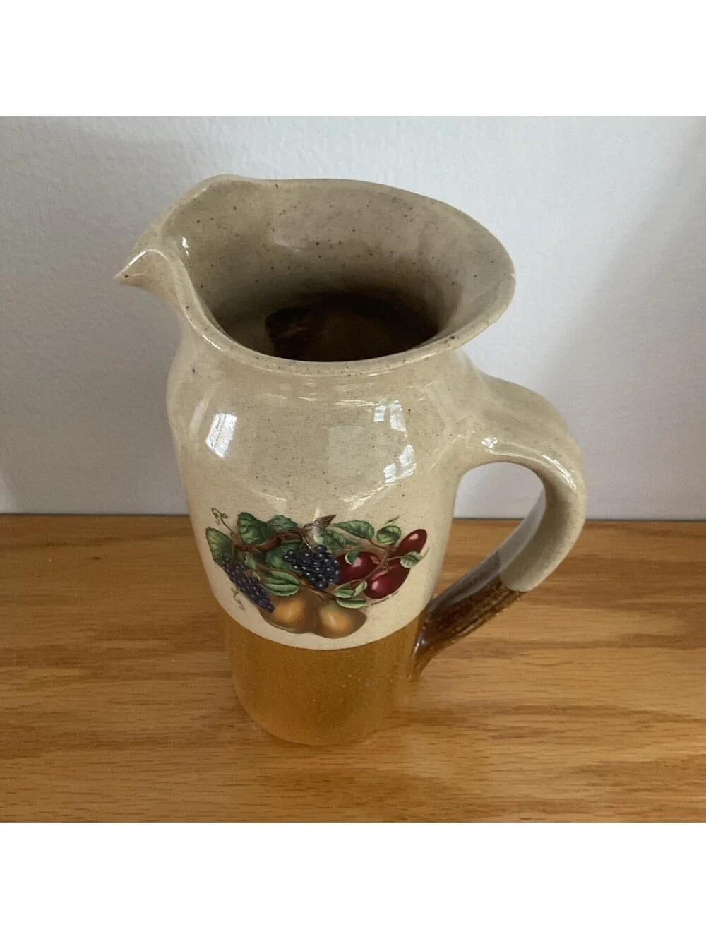 Monroe Salt Works Pitcher Fruits Harvest Motif 7 3/4